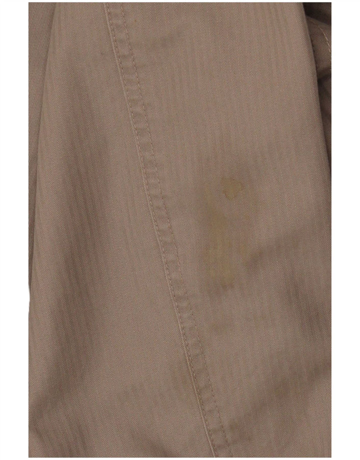 Marks & Spencer Herren Bomberjacke UK 42 XL Beige Nadelstreifen Baumwolle