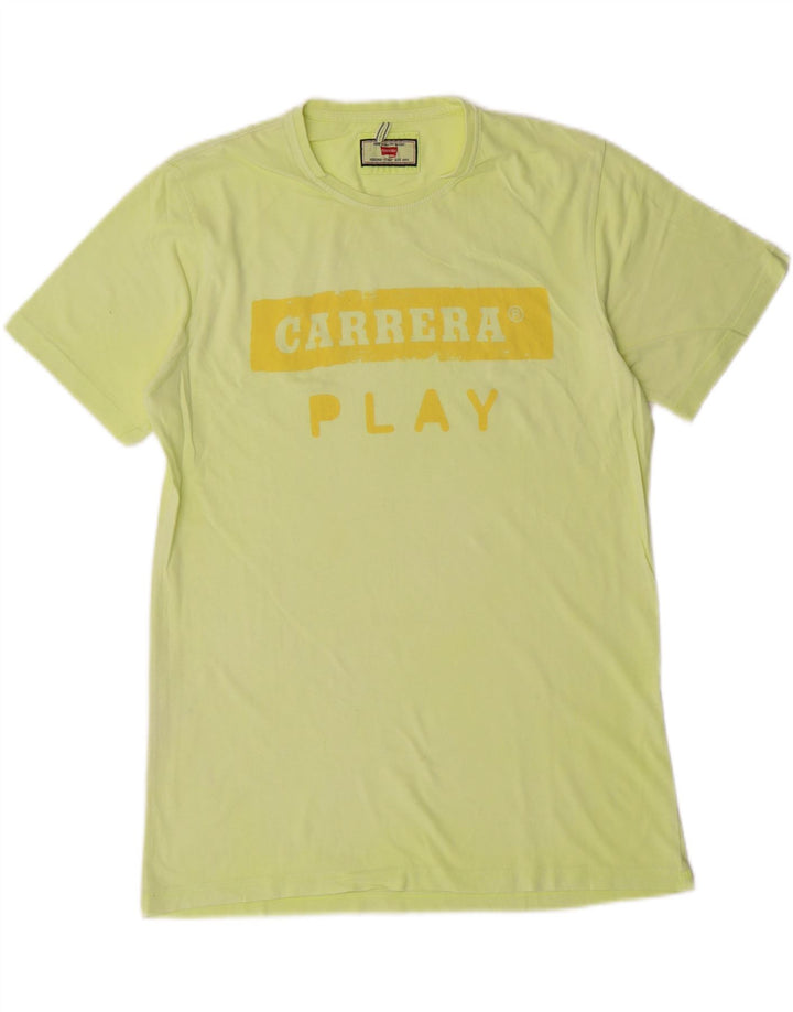 CARRERA Mens Graphic T-Shirt Top Small Yellow