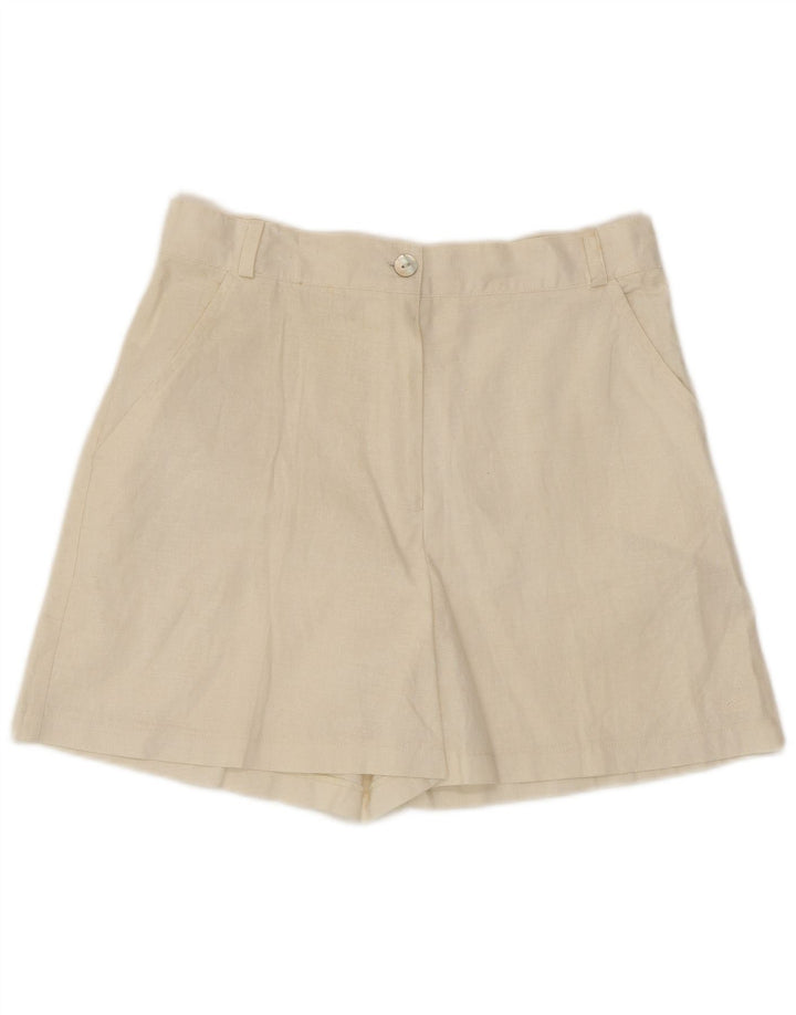 MAURITIUS Damen Chinoshorts IT 42 Medium W30 Weißes Leinen