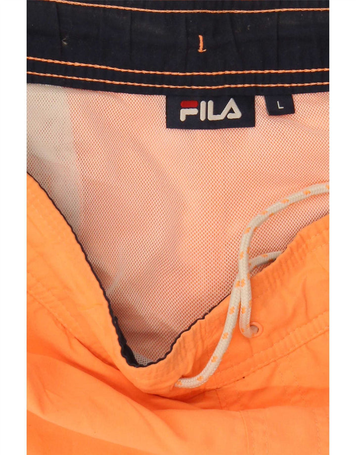 Fila Herren-Badeshorts, groß, orangefarbenes Polyester