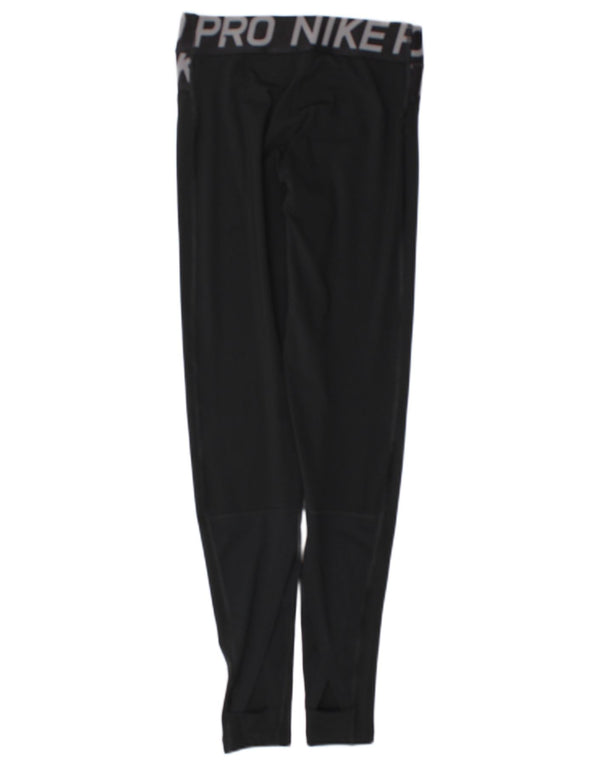 Nike Damen Dri Fit Graphic Leggings UK 8 Small Schwarz Polyester