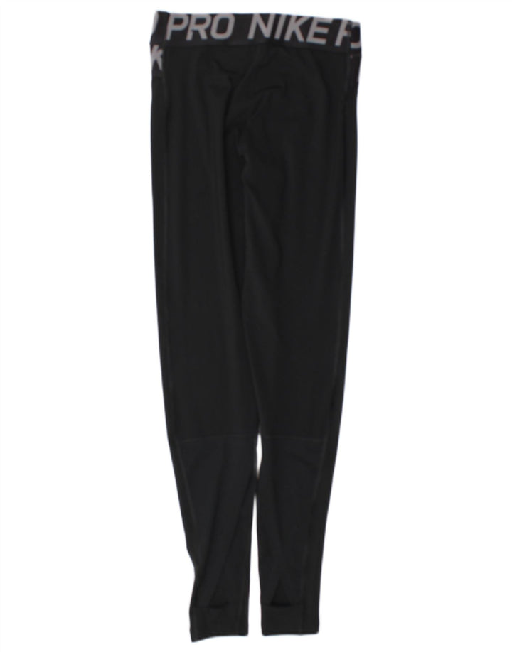 Nike Damen Dri Fit Graphic Leggings UK 8 Small Schwarz Polyester
