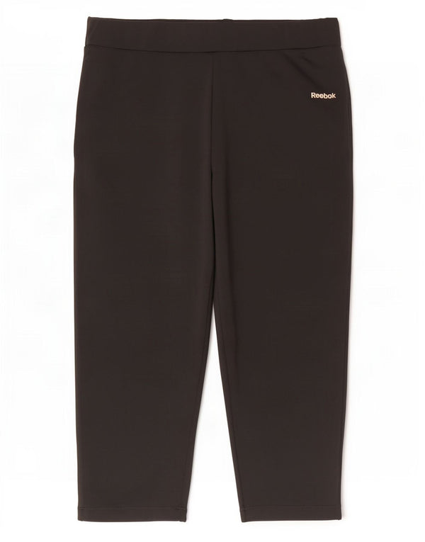 Reebok Damen Capri-Leggings UK 12 Medium Schwarz Polyester