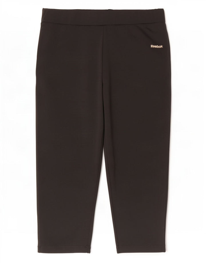 Reebok Damen Capri-Leggings UK 12 Medium Schwarz Polyester