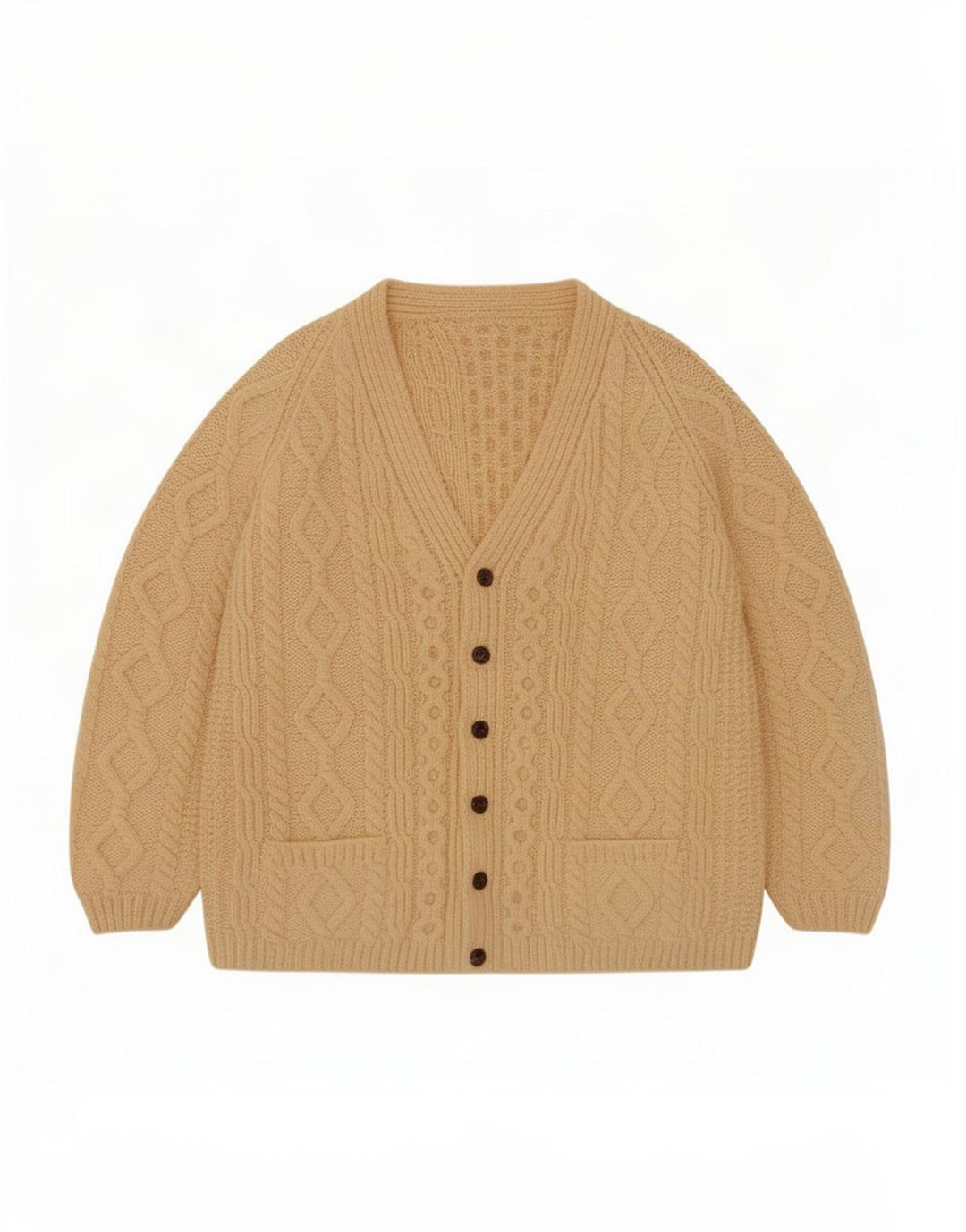 Vintage Herren Cardigan Pullover Medium Beige