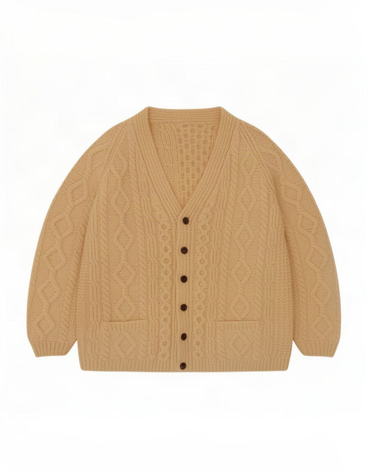 Vintage Herren Cardigan Pullover Medium Beige