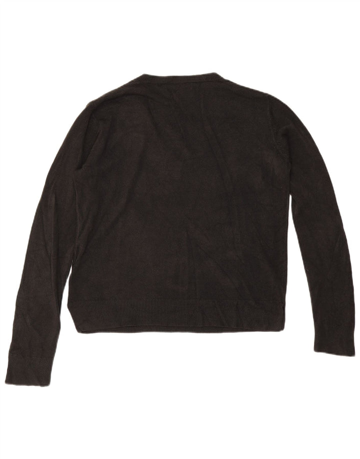 Marks & Spencer Damen-Pullover mit V-Ausschnitt, Gr. 12, Mittelschwarz, Acryl