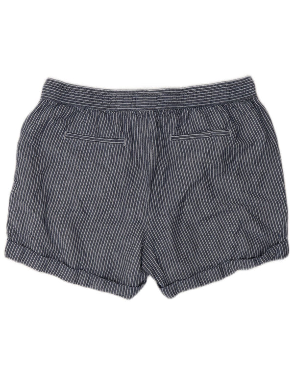 Marks & Spencer Damen Freizeitshorts UK 14 Large W32 Marineblauer Nadelstreifen