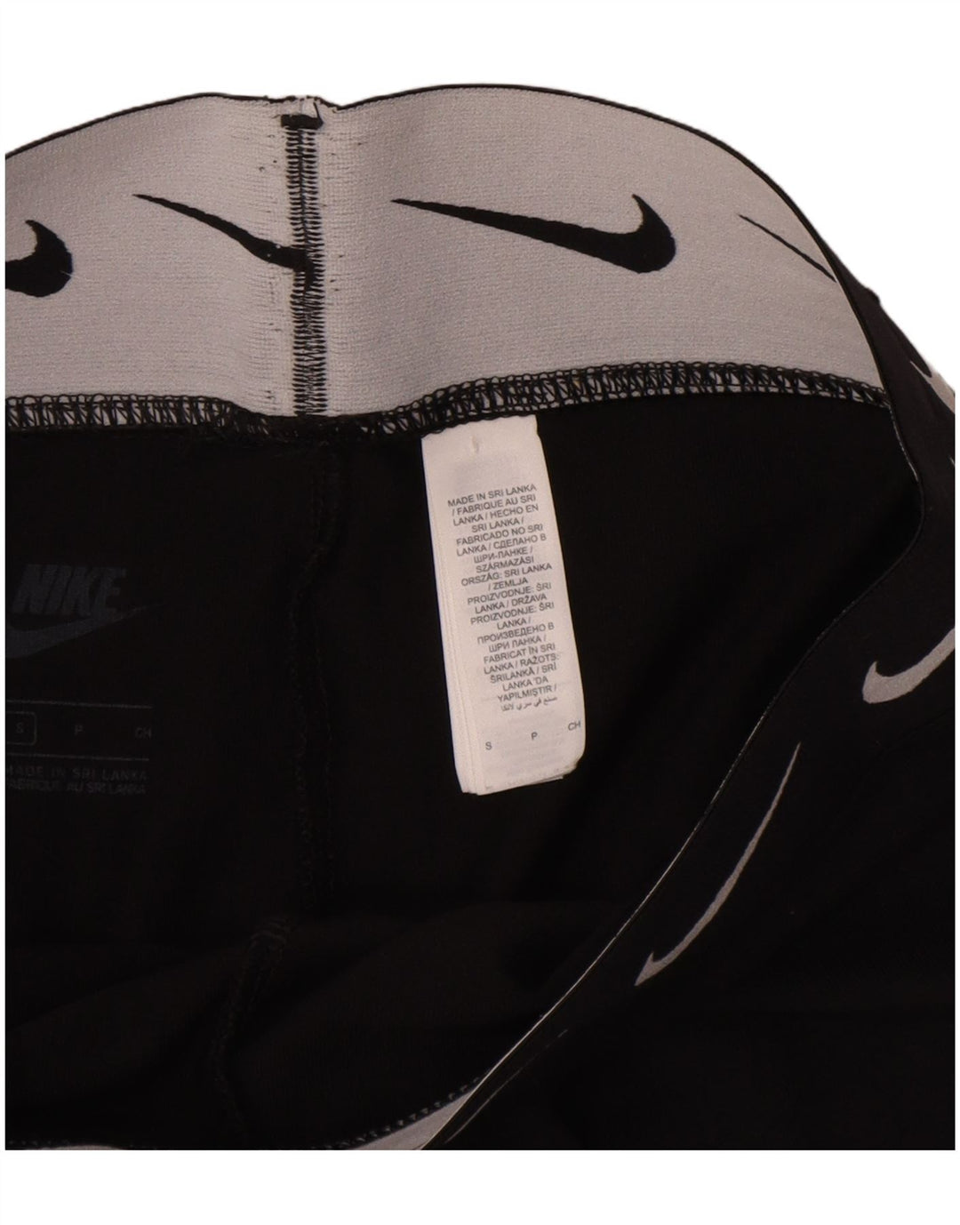 Nike Womens Graphic Leggings UK 8 Small Schwarz Baumwolle