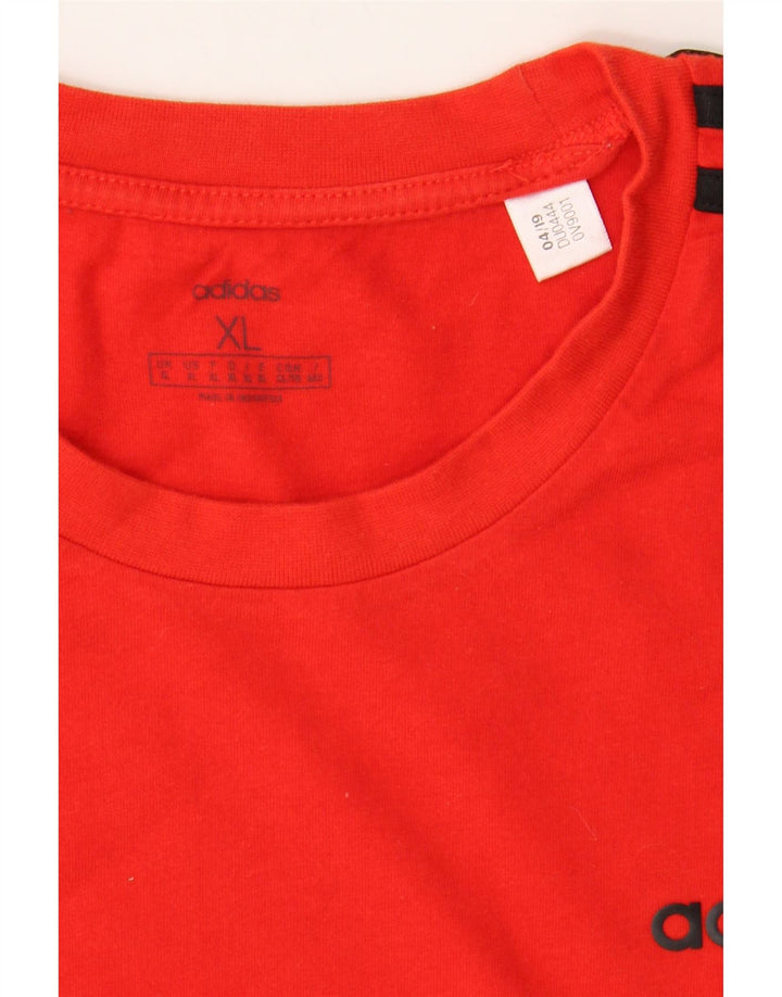 ADIDAS Mens T-Shirt Top XL Red Cotton Vintage Adidas and Second-Hand Adidas from Messina Hembry 