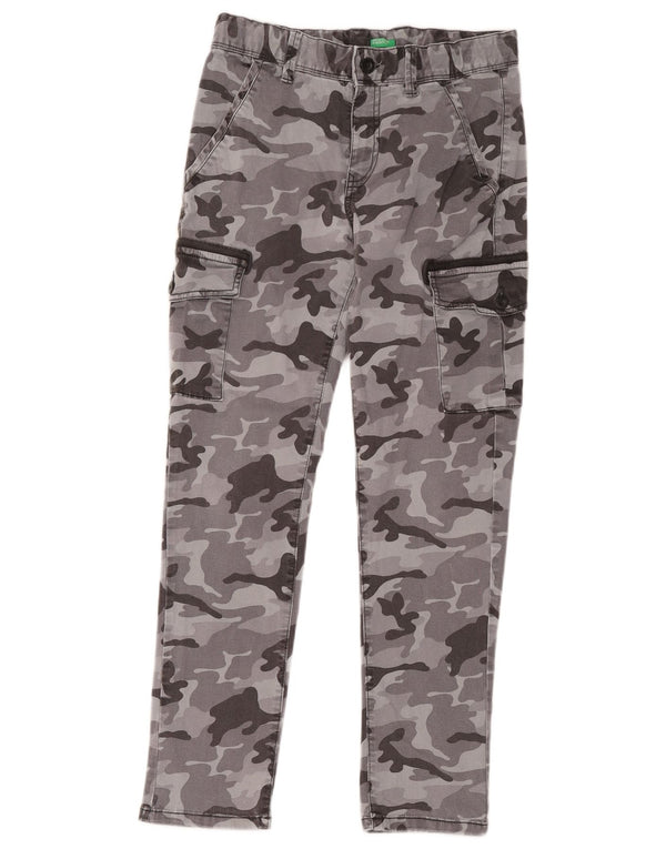 Benetton Slim Cargohose für Jungen, 11–12 Jahre, W28, L27, Grautarnung