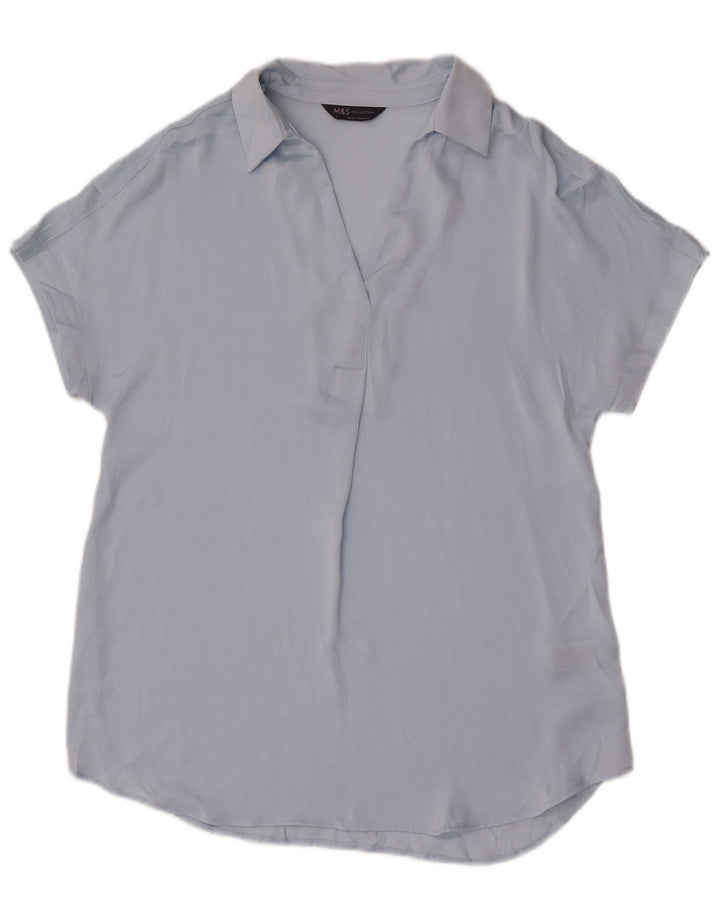 Marks & Spencer Damen Tunika-Oberteil UK 8 Small Blau Polyester