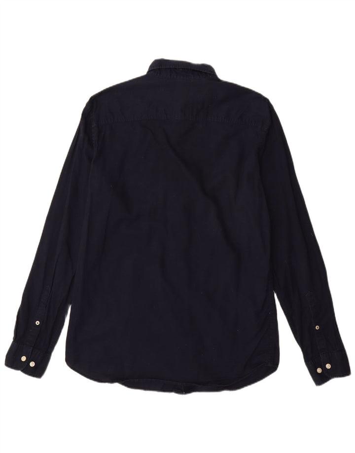 Jack & Jones Herrenhemd aus mittelblauer Baumwolle in Marineblau