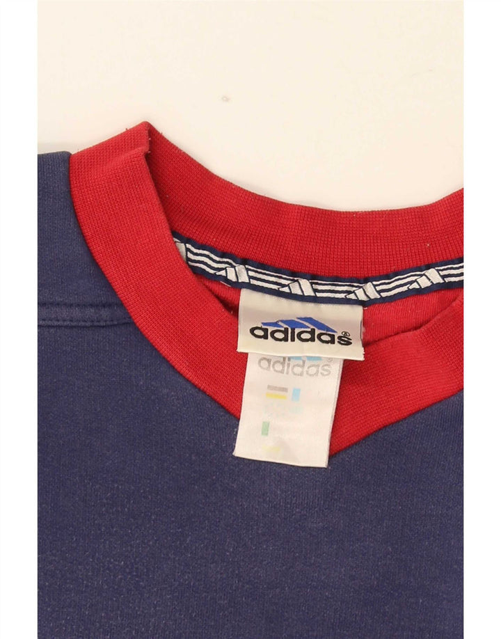 Adidas Herren-Sweatshirt-Pullover, mittelgroß, Marineblau, Farbblock