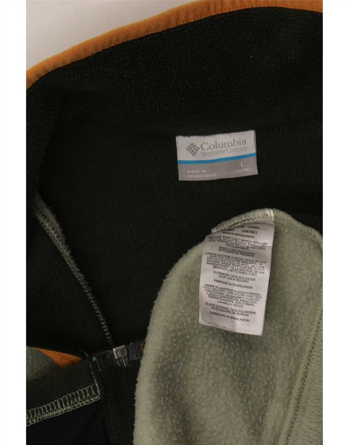 Columbia Fleecejacke für Jungen, 14–15 Jahre, groß, grünes Farbblock-Polyester
