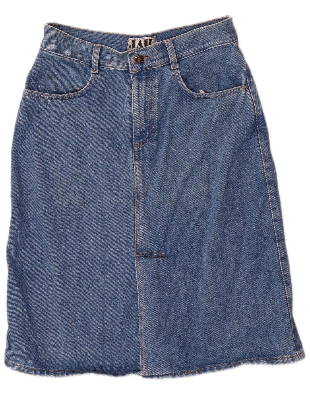 VINTAGE Damen Jeansrock IT 42 Medium W30 Blaue Baumwolle