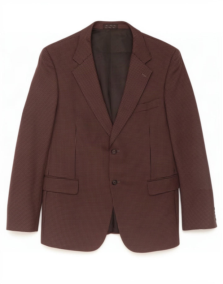 Durban Herren-Blazer mit 2 Knöpfen, UK 38, mittelgraue Hahnentritt-Schurwolle