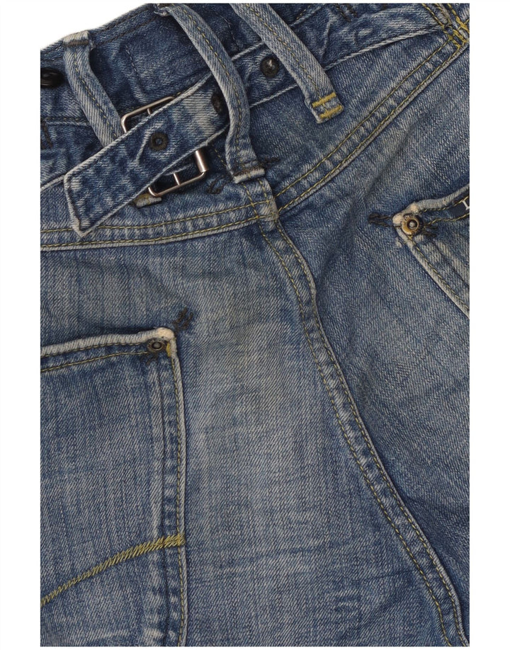 Lee Mens Green Cinch Denim Shorts W29 Small Blaue Baumwolle