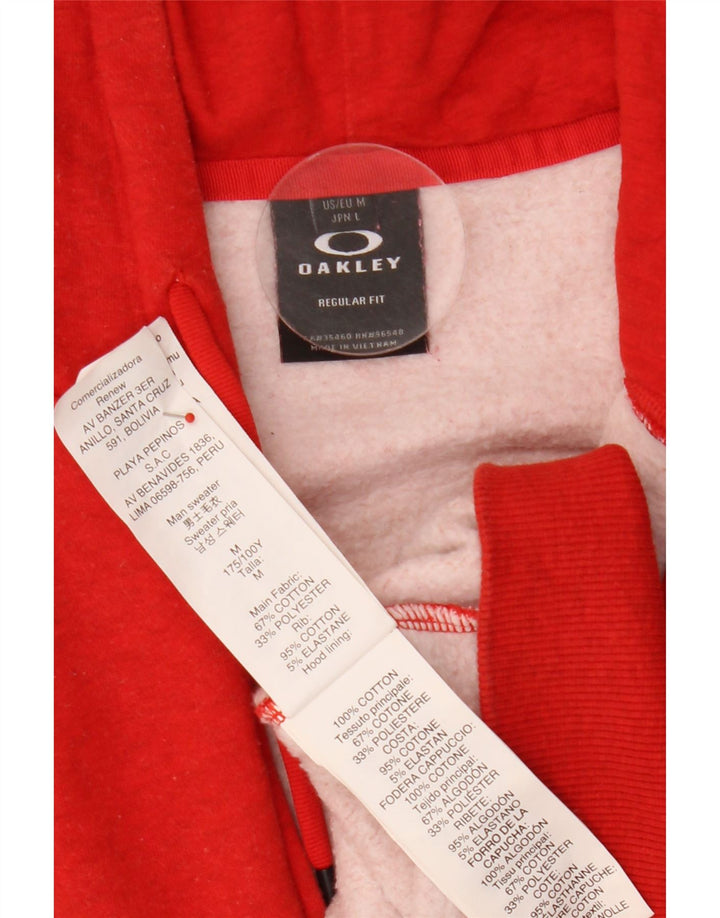 Oakley Herren-Kapuzenpullover mit Reißverschluss, mittelrote Baumwolle