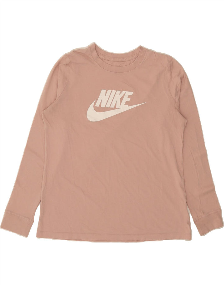 NIKE Womens Graphic Top Long Sleeve UK 16 Large Pink Cotton Vintage Nike and Second-Hand Nike from Messina Hembry 
