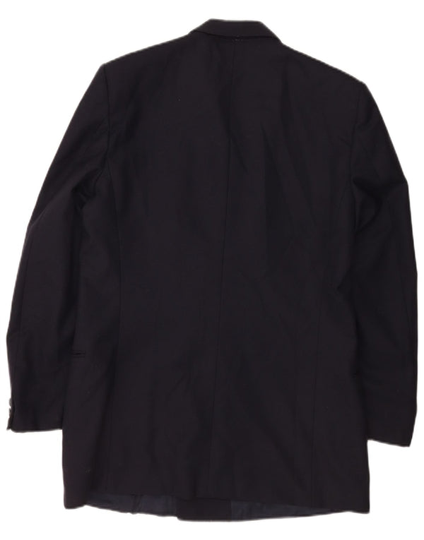 Vintage Herren Zweireiher Blazer Jacke IT 50 Groß Marineblau