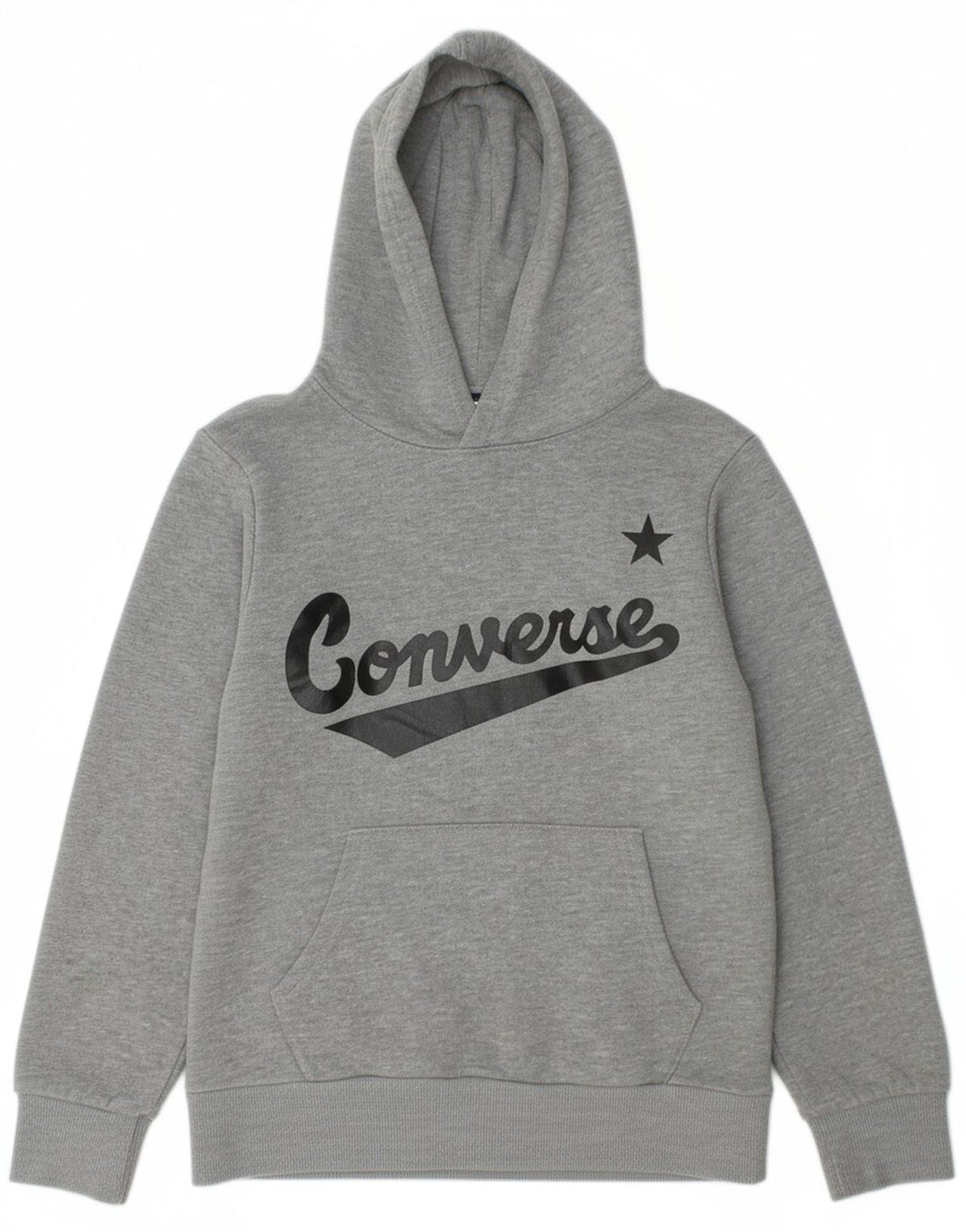 CONVERSE Boys Graphic Hoodie Jumper 10-11 Years Medium  Grey Cotton
