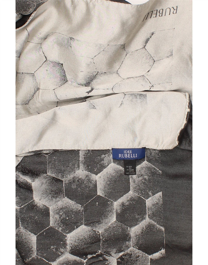 Vintage Herren Schal mit geometrischem Rechteck, Einheitsgröße, grau, geometrisch, klassisch