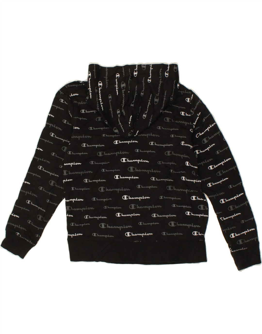 CHAMPION Boys Graphic Hoodie Jumper 9-10 Years Medium  Black Spotted Vintage Champion and Second-Hand Champion from Messina Hembry 