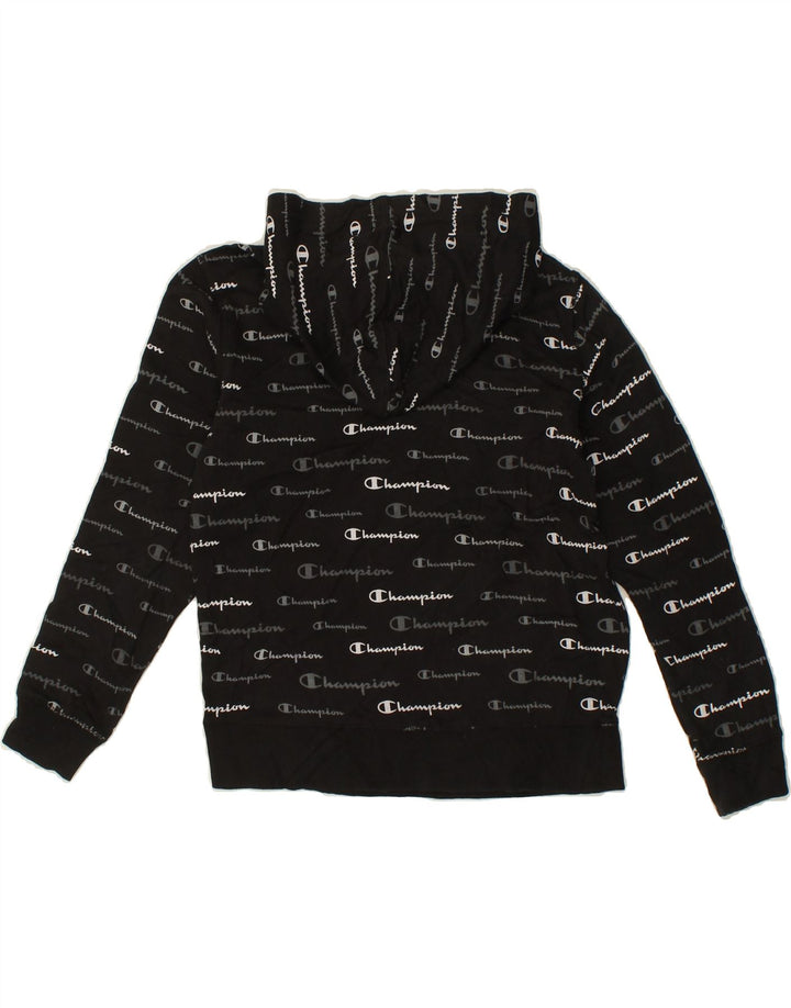 CHAMPION Boys Graphic Hoodie Jumper 9-10 Years Medium  Black Spotted Vintage Champion and Second-Hand Champion from Messina Hembry 