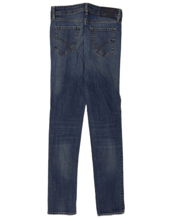 Gas Damen Skinny Jeans W28 L32 Blaue Baumwolle