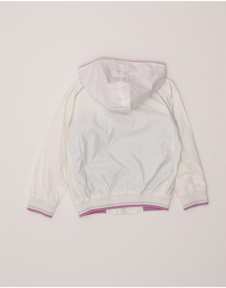 CHAMPION Girls Hooded Bomber Jacket 5-6 Years XS Off White Polyester Vintage Champion and Second-Hand Champion from Messina Hembry 