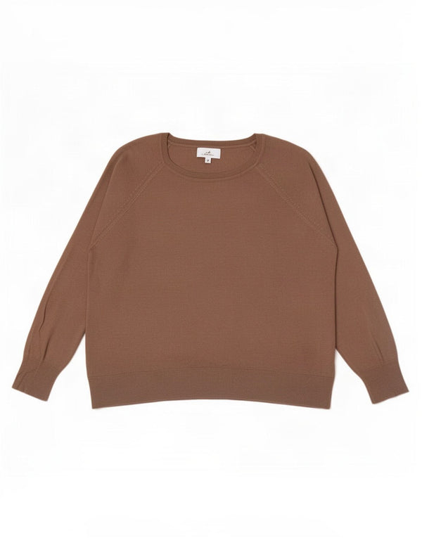 Zara Damen-Pullover, übergroß, U-Boot-Ausschnitt, Gr. 18, XL, braune Viskose