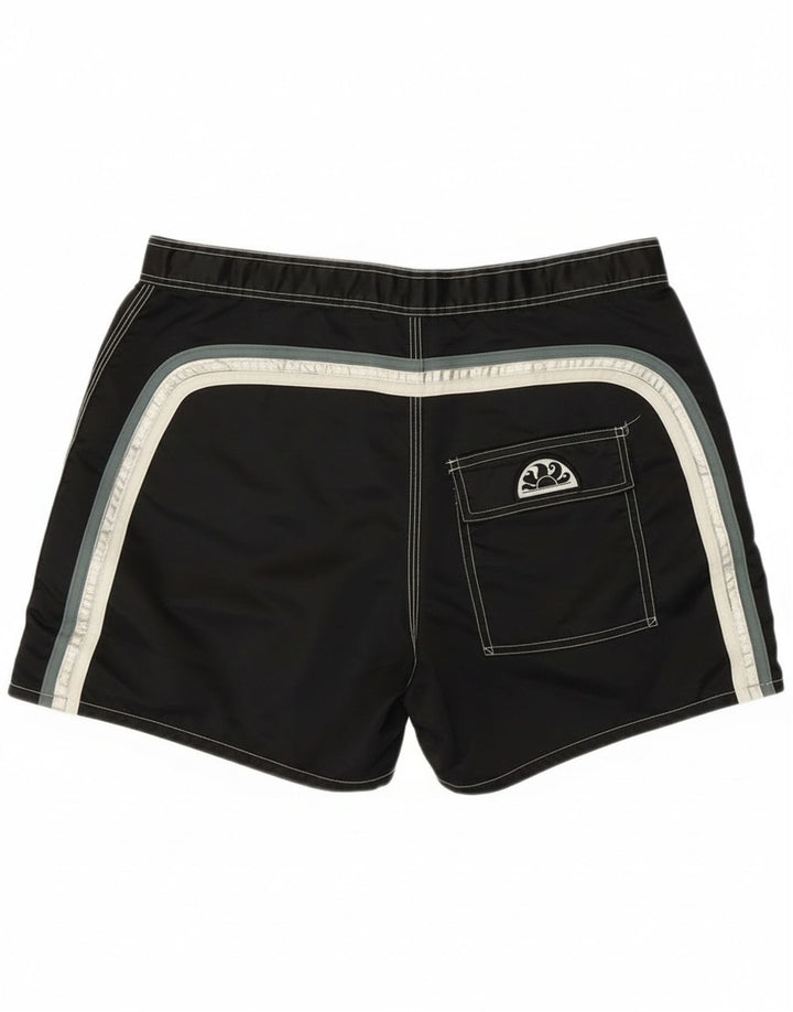 Sundek Herren-Badeshorts, mittelgroß, schwarz, gestreift, Strand