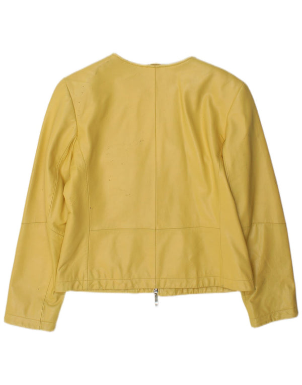 DINO' Z Damen-Lederjacke mit Reißverschluss, UK 12, mittelgelbes Leder