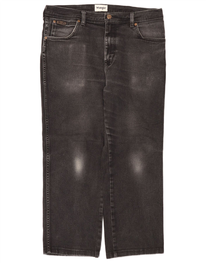 Wrangler Herren Texas Straight Jeans W36 L26 Schwarze Baumwolle