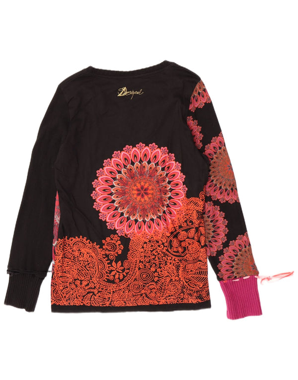 Desigual Damen Grafik-Top Langarm UK 20 2XL Schwarz Paisley