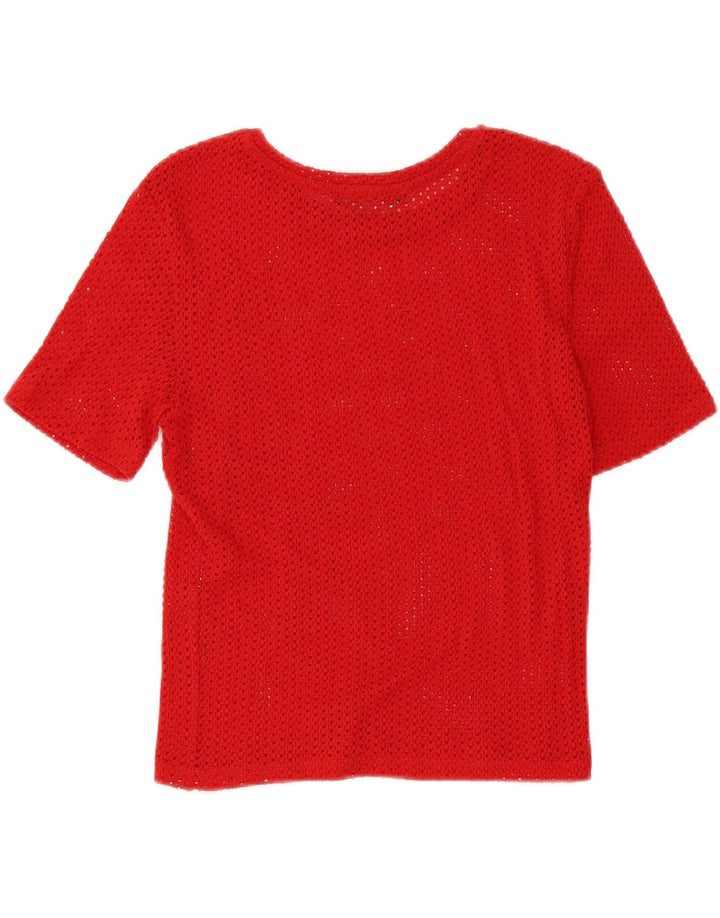 ZARA Womens Crop Crochet Cardigan Top UK 12 Medium Red Vintage Zara and Second-Hand Zara from Messina Hembry 