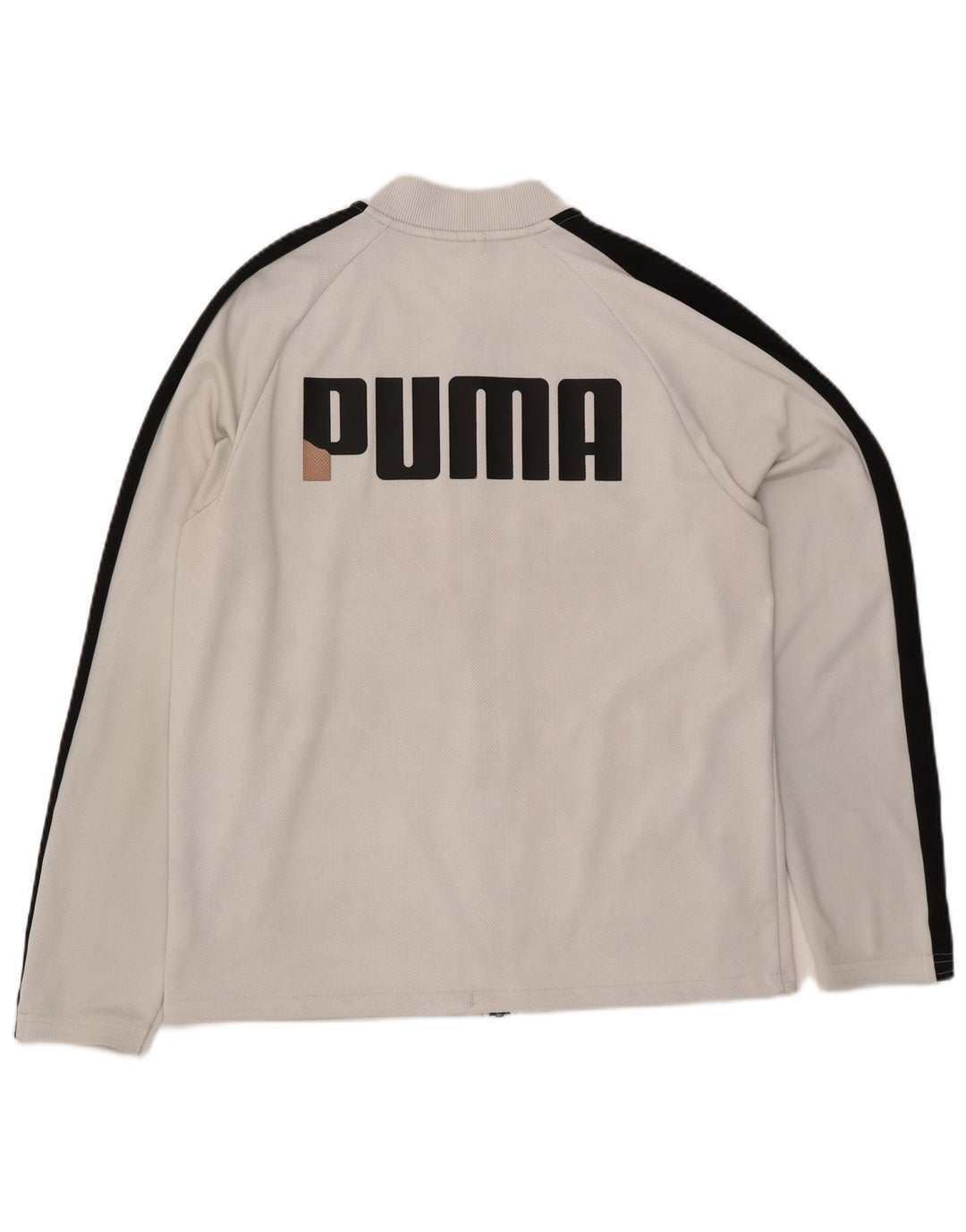 Puma Herren-Trainingsanzug mit grafischem Oberteil, groß, aus weißem Polyester