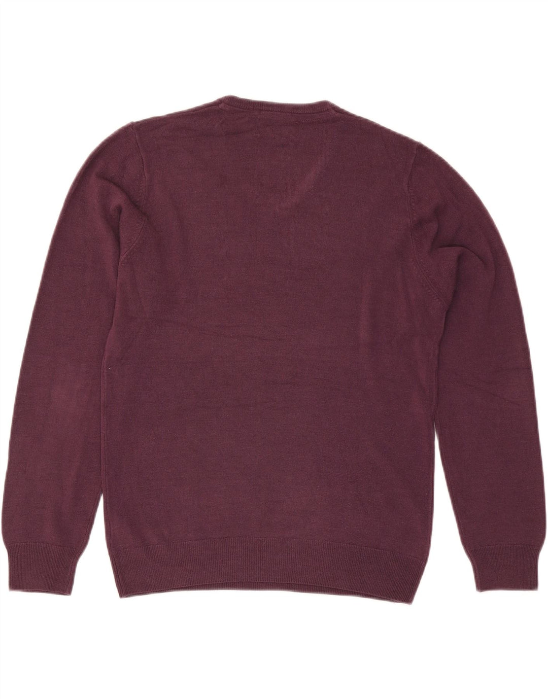 Marks & Spencer Herren-Pullover mit normaler Passform und V-Ausschnitt in mittlerem Burgunderrot