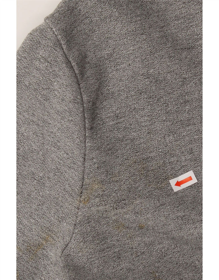 SUPERDRY Mens Graphic Zip Hoodie Sweater Medium Grey Cotton