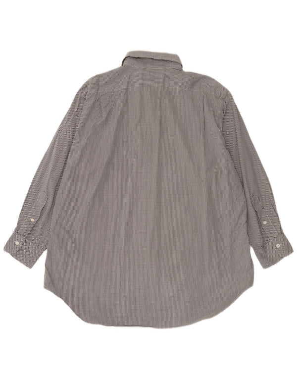 Polo Ralph Lauren Herren-Philip-Hemd, Größe 17, XL, schwarze Gingham-Baumwolle