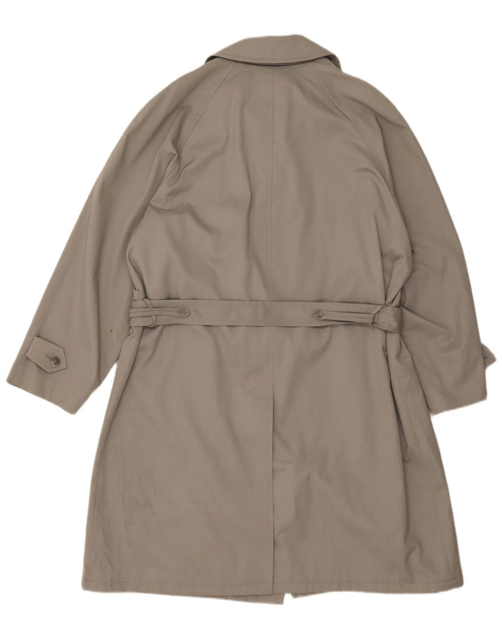 VINTAGE Herren Loose Fit Regenmantel IT 49 Mittelgraues Polyester