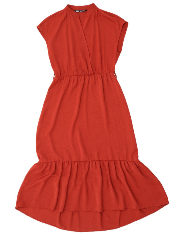 Zara Damen Ärmelloses Maxikleid UK 6 XS Rot