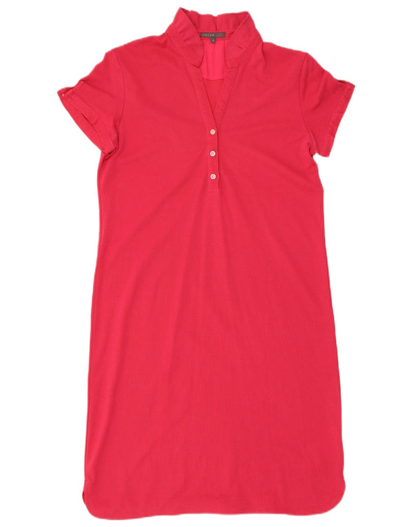 Geox Damen Etuikleid UK 10 Small Rosa Baumwolle