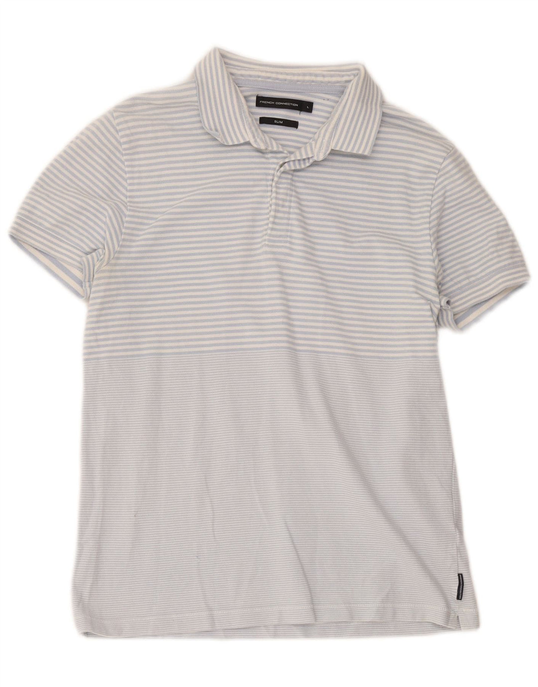 French Connection Herren-Poloshirt, schmal, groß, blau gestreift, Baumwolle