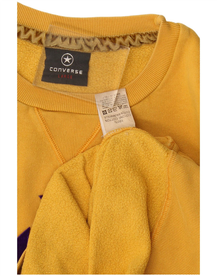 Converse Herren Grafik-Sweatshirt-Pullover, groß, gelbe Baumwolle