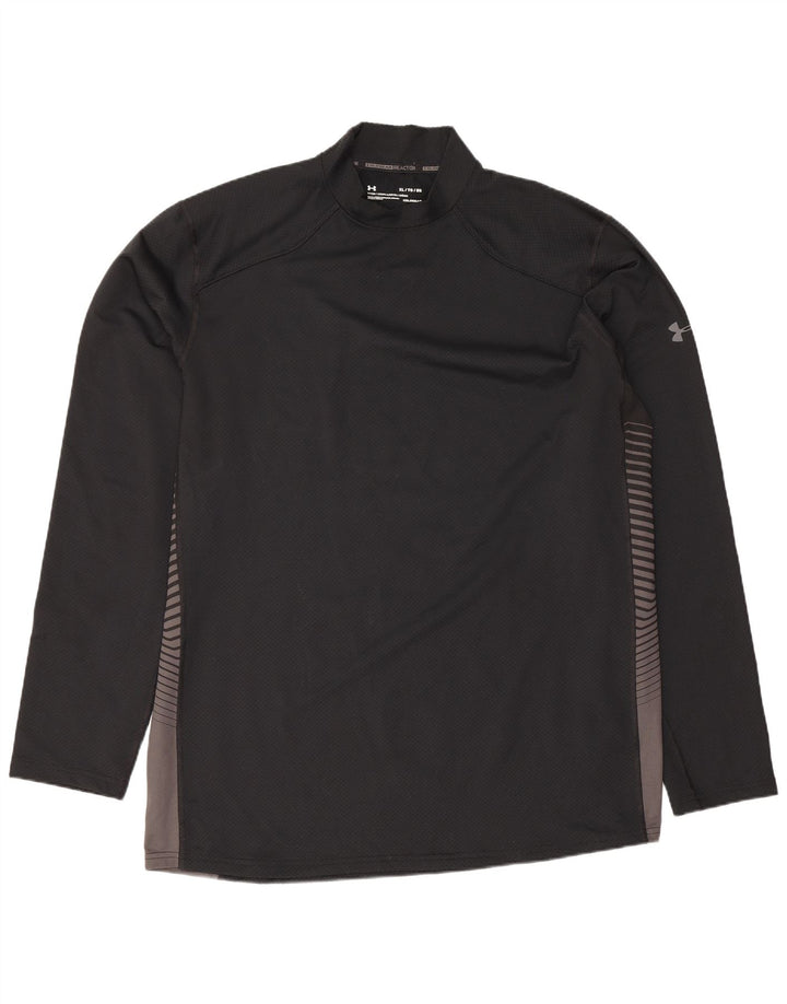 Under Armour Herren Cold Gear Top Langarm XL Schwarz Colourblock Polyester