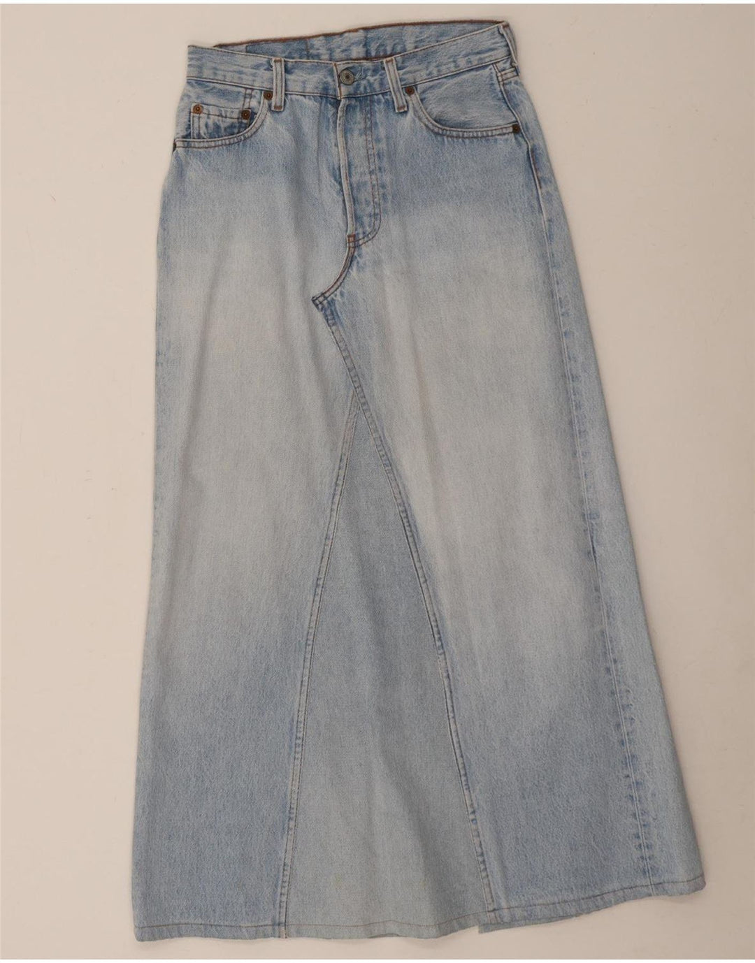 Levi's Damen 501 Midi-Jeansrock W29 Small Blaue Baumwolle