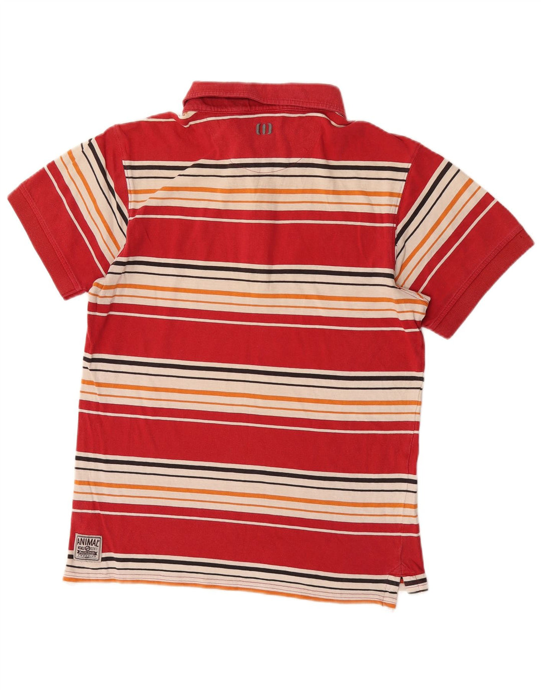 Animal Herren-Poloshirt aus mittelroter, gestreifter Baumwolle