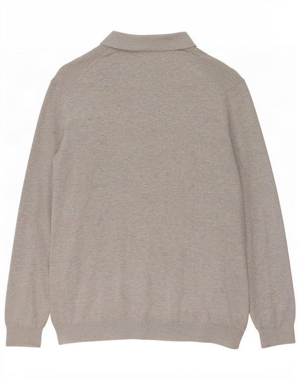 Massimo Dutti Herren-Pullover mit Rollkragen, XL, graue Baumwolle